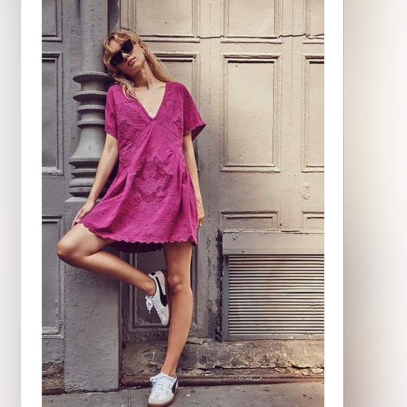 Free People Dresses & Skirts - NWT Free People Serenity Mini Dress in Dragon Fruit Punch, size L